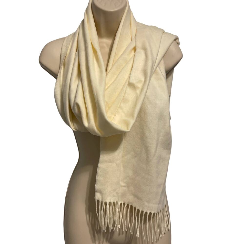 Cream Color Scarf Tag is Cut As Soft as Cashmere 16.5" x 65" - Picture 2 of 6